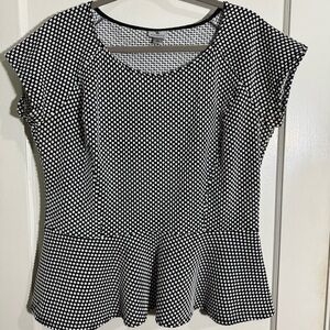 Worthington Black and White Dotted Blouse